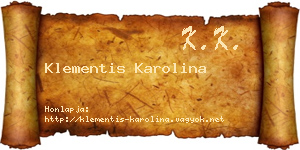 Klementis Karolina névjegykártya